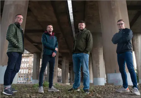  ?? Picture: Onepatch ?? Richard and Brendan Dunne, centre, with Onepatch team members. The firm, formed in 2019, now has a turnover of £250,000