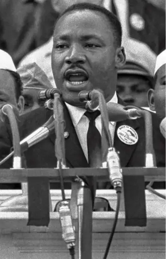  ?? AP ?? Martin Luther King Jr. delivered his “I Have a Dream” speech at the Lincoln Memorial in Washington on Aug. 28, 1963.