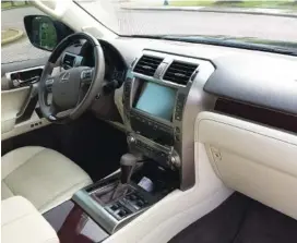  ?? STAFF PHOTO BY MARK KENNEDY ?? The interior of the 2019 Lexus GX460 is refined but not prissy.