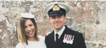  ?? ?? Lieutenant Commander Nathan Geddes with his wife, Nicole.