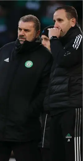  ?? ?? New Celtic coach Harry Kewell is looking forward to working with Ange Postecoglo­u and No.2 John Kennedy (right)