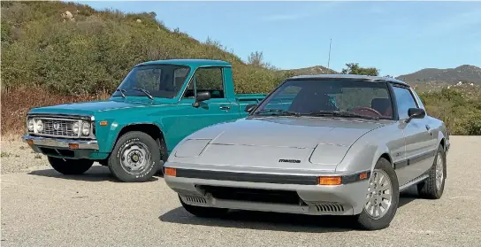  ?? PHOTOS: DAVID LINKLATER/STUFF ?? Rotary power, 1970s-style: Mazda REPU pickup meets RX-7 sports car. Let’s drive.