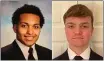  ??  ?? Nottingham’s Elijah Baldwin, left, and Steinert’s Deklin Smith, right, are in the group of scholars to be honored by DelVal Football.