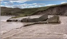  ?? Photo courtesy of Milk River Watershed Council ?? Damage at Drop 5, a 105-year-old structure was extensive.