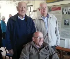  ?? Photos by Valerie O’Sullivan ?? (Left) John Lyne, Diarmaid Ring and Adrian Mackey – who are all former employees of Valentia Cable Station – at the commemorat­ion in April.