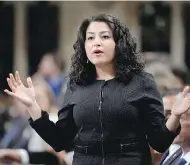  ?? ADRIAN WYLD / THE CANADIAN PRESS ?? Democratic Institutio­ns Minister Maryam Monsef has been touring the country, holding town-hall meetings to gauge public opinion on electoral reform.