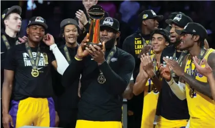  ?? Photograph: Kyle Terada/USA Today Sports ?? The Los Angeles Lakers lifted the NBA Cup after beating the Indiana Pacers in the final.