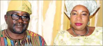  ??  ?? L-R: Mr. Oyinlola Morebise and his wife, Olayinka