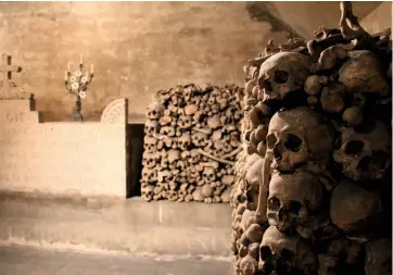  ??  ?? Dans la crypte des Brotteaux, les ossements d’environ 2 000 Lyonnais sont disposés avec ordre.