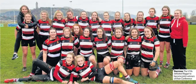  ??  ?? Success The U18s defeated Biggar to become joint-winners of their Conference