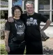  ??  ?? Addington couple Fiona McDonald, left, and Danny Noonan are housing the Abundo family after their home was damaged by fire on Saturday.