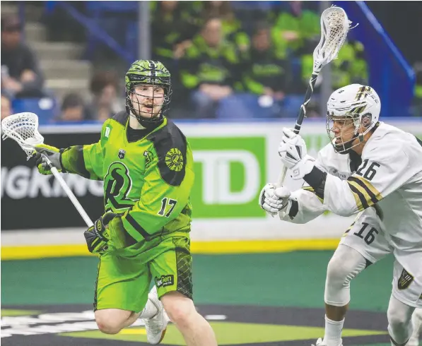  ?? LIAM RICHARDS/POSTMEDIA ?? The Vancouver Warriors and Saskatchew­an Rush both had multiple games left to play when the NLL hit the pause button.