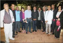  ??  ?? uMhlanga pensioner Lallo Hariram, left, and Professor Mahendra Varma, fifth from left, with their primary school friends at the Hilton Hotel in Durban.