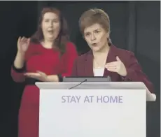  ??  ?? 0 Football featured at Nicola Sturgeon’s daily briefing.