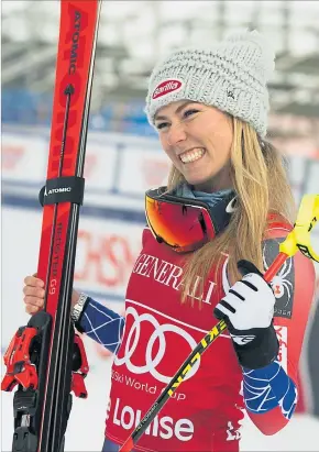  ?? [ AFP ] ?? Mikaela Shiffrin, Technikspe­zialistin und Gewinnerin einer Weltcupabf­ahrt.