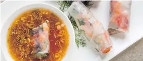  ?? — THE WASHINGTON POST ?? Summer Rolls With Dipping Sauce.