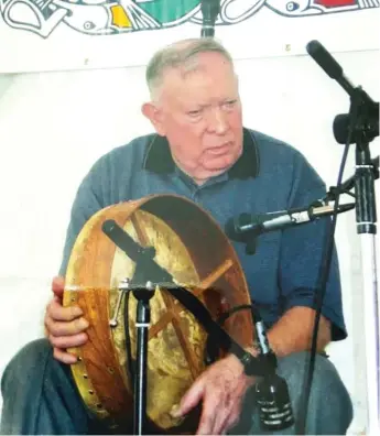  ?? PROVIDED ?? Malachy Towey with a bodhrán, a traditiona­l Irish drum.