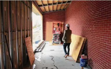  ?? H John Voorhees III/Hearst Connecticu­t Media ?? Mike Flynn, Chief Executive Officer, during a tour of the constructi­on going on at the Ridgefield Boys & Girls Club of Ridgefield, Wednesday, Feb. 8.