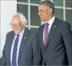  ??  ?? To the left, to the left: Obama, not Sanders, radicalize­d the Democrats.