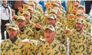  ?? ASSOCIATED PRESS FILE PHOTO ?? Hezbollah fighters parade during a ceremony to honor fallen comrades, in Tefahta village, south Lebanon.