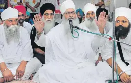  ?? HT PHOTO ?? Sikh preachers and other members of the community during a meeting in a gurdwara at Dachar village in Karnal district on Saturday.