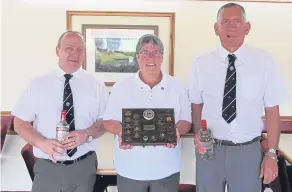  ??  ?? Newgate Bowling Club Memorial Mixed Triples winners, from left, Charlie Cooper, Barbara Park and Alex Cargill.