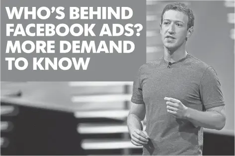  ?? ERIC RISBERG, AP ?? CEO Mark Zuckerberg has vowed to take steps to deter foreign government­s from using Facebook to sway elections.