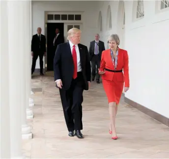  ?? Jay Allen Flickr photo ?? Populist voices—America First and Brexit: Donald Trump and Theresa May during the British PM’s White House visit in January.