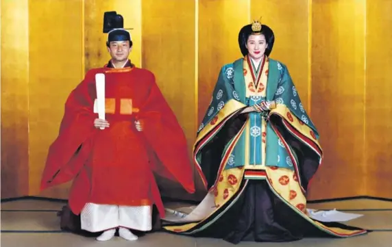  ?? GETTY IMAGES ?? El futuro emperador Naruhito y su esposa Masako Owada tienen una sola hija, la princesa Aiko, inmersa en una polémica por la sucesión del reino que solo admite hombres.