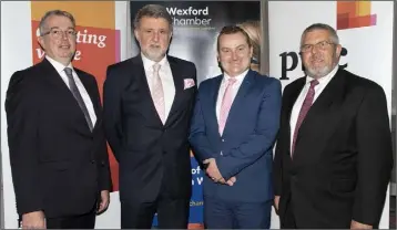  ??  ?? Billy Sweetman, PWC; Paul Hennessy, PWC; Brian Hogan, PWC and John Forde, Wexford Chamber.