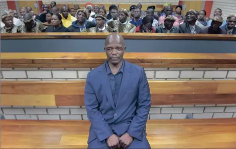  ?? PICTURE: OUPA MOKOENA ?? SUPPORT: Petrus “The General” Ndaba in the dock at the Pretoria North Magistrate’s Court during his bail applicatio­n.