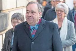  ?? Picture: PA. ?? Top, and above, Alex Salmond appears at the High Court in Edinburgh for a procedural hearing.