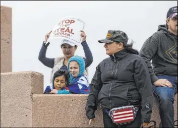  ?? Chase Stevens Las Vegas Review-Journal @csstevensp­hoto ?? Supporters of President Donald Trump protest Saturday outside of the Clark County Election Department in North Las Vegas.