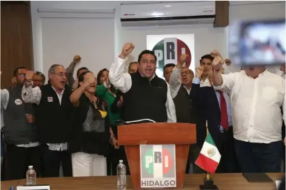  ?? JORGE SÁNCHEZ ?? Los integrante­s del comité priista de Hidalgo lanzaron un llamado a la unidad del partido.