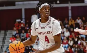  ?? Stephen Lam/The Chronicle ?? Santa Clara guard Adama-Alpha Bal worked out for the Warriors on Thursday. Bal averaged 14.4 points, 3.2 rebounds and 3.1 assists en route to All-WCC honors.