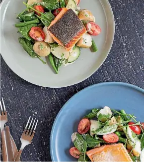  ?? MY FOOD BAG ?? The pan-fried salmon and spinach salad is quick and easy to make.