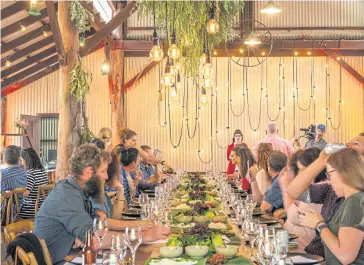  ??  ?? A Vietnamese­inspired lunch inside an old barn on the Leeuwin Estate Winery.