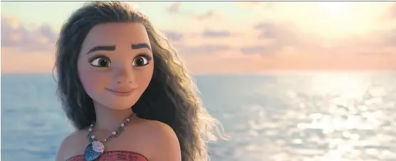  ?? DISNEY ?? The title character in Moana, voiced by newcomer Auli’i Cravalho, is smart, quick-witted and melodious.