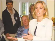  ?? Ken Borsuk / Hearst Connecticu­t Media file photo ?? Alexandra Bergstein, a Democratic state senator representi­ng Greenwich and Stamford, campaignin­g in Greenwich in October.