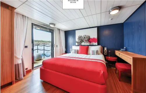  ??  ?? All four guest staterooms are VIP-level spaces. Note the balcony access.