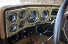  ??  ?? RIGHT. BROWNSTONE’S INTERIOR IS PRETTY SPARTAN, BUT THAT’S DECEPTIVE. VIAIR GAUGES ARE INTEGRATED INTO THE STOCK GAUGE CLUSTER, AND THE SWITCHES SIT UNDER THE DASH.