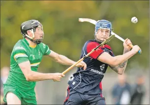  ?? Photograph: Neil Paterson. ?? Action from the recent shinty/hurling internatio­nal hled at Bught Park, Inverness. Ireland’s Danny Cullen and Scotland’s Roddy Macdonald.