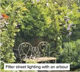  ??  ?? Filter street lighting with an arbour