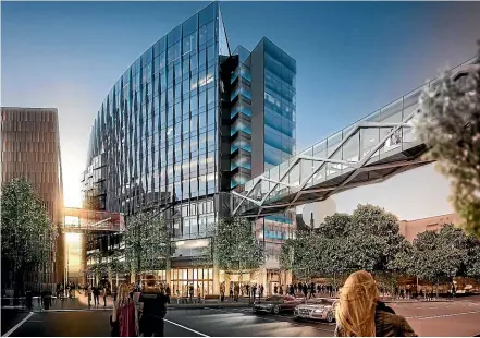  ??  ?? SkyCity’s new Horizon Hotel in Auckland, above, which is under constructi­on, is expected to open in 2020 and will have 303 rooms; left, the $80 million, 200-bed Novotel hotel at Christchur­ch Airport is now expected to be open in November.
