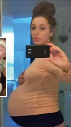  ??  ?? Expectant selfie: Shaniece Sturdy shows off her triplet bump