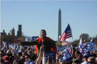  ?? (Leah Millis/Reuters) ?? “I WAS ASTONISHED to feel the change in the Reform Jewish community.” Solidarity rally with Israel on the National Mall in Washington, US.