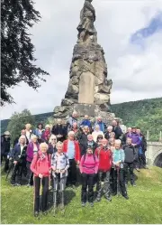  ??  ?? Sticking together Claremont Rambling Club members followed a route from Aberfeldy to Kenmore