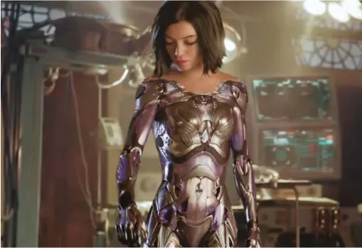  ??  ?? Rosa Salazar channels the main character in the cyberpunk action, Alita Battle Angel.