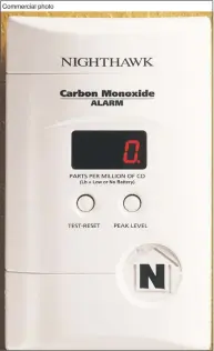  ?? Contribute­d photo ?? Experts recommend carbon monoxide alarms to help alert homeowners to potential problems.