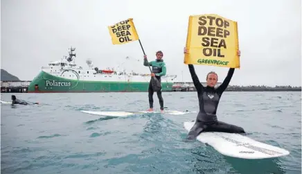  ?? Photo: GREENPEACE ?? Focus of protest: